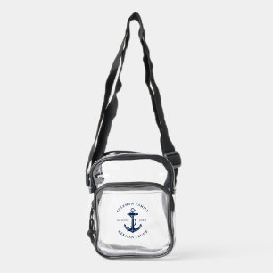Custom Family Cruise Ship Nautical Anchor Clear Crossbody Bag