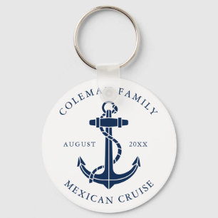 Custom Family Cruise Ship Nautical Anchor Modern Keychain