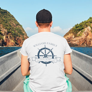Custom Family Cruise Ship Nautical Wheel Pocket T-Shirt