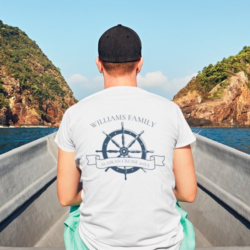 Custom Family Cruise Ship Nautical Wheel Pocket T_Shirt