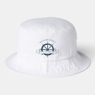 Custom Family Cruise Ship Nautical Wheel Vacation Bucket Hat