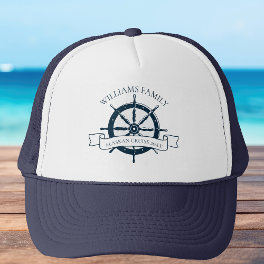 Custom Family Cruise Ship Nautical Wheel Vacation Trucker Hat