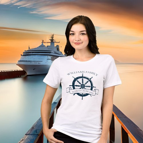 Custom Family Cruise Ship Nautical Wheel Womens Tri_Blend Shirt