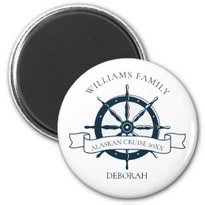 Custom Family Cruise Ship Wheel Nautical Vacation Magnet