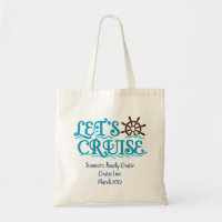 Custom Family Cruise Ship Nautical Wheel Vacation Tote Bag