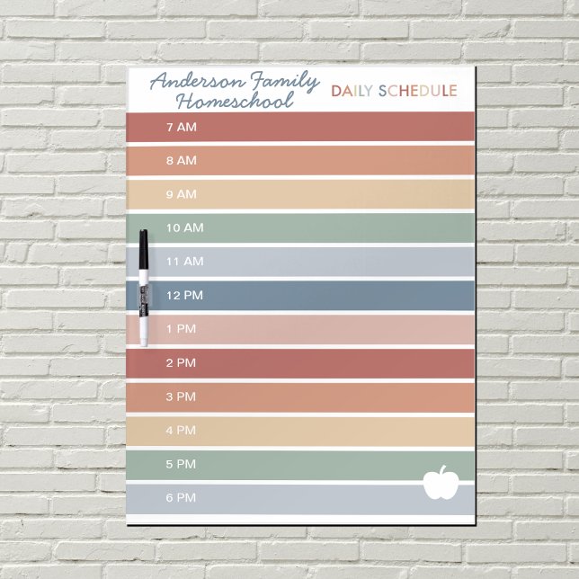 Custom Family Daily Planner or Homeschool Schedule Dry Erase Board (Creator Uploaded)