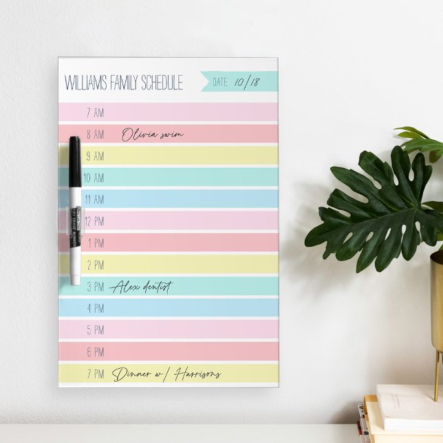 Custom Family Daily Planner or Homeschool Schedule Dry Erase Board (Creator Uploaded)