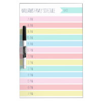 Custom Family Daily Planner or Homeschool Schedule Dry Erase Board