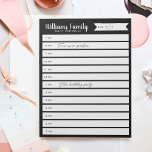Custom Family Daily Planner or Homeschool Schedule Notepad<br><div class="desc">Keep track of your family's daily schedule or homeschool schedule with this daily notepad organized by the hour. Personalize with your family name at the top.</div>