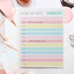 Custom Family Daily Planner or Homeschool Schedule Notepad<br><div class="desc">Keep track of your family's daily schedule or homeschool schedule with this daily notepad organized by the hour. Personalize this colorful striped design with your family name at the top.</div>