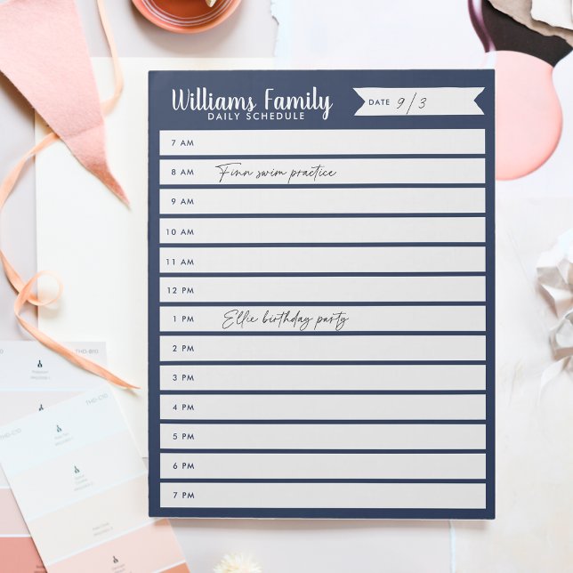 Custom Family Daily Planner or Homeschool Schedule Notepad (Creator Uploaded)