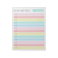 Custom Family Daily Planner or Homeschool Schedule Notepad