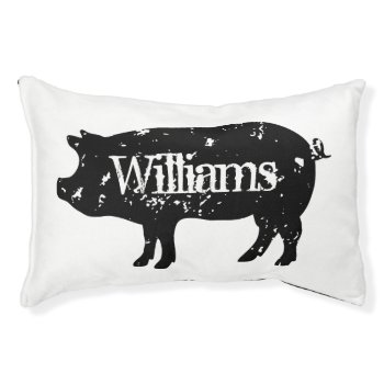 Custom Family Dog Bed With Vintage Pig Silhouette by cookinggifts at Zazzle