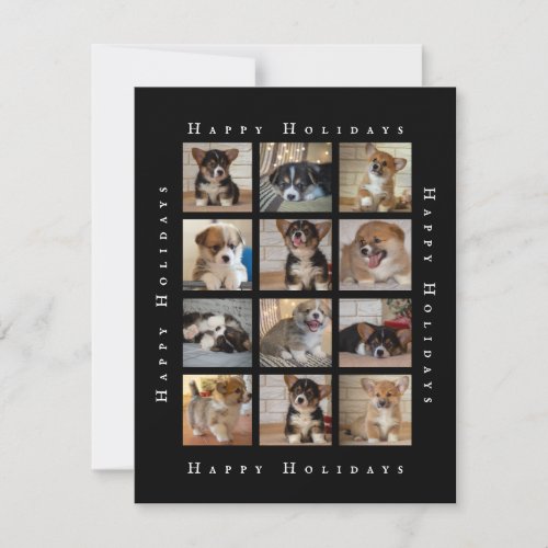 Custom Family Dog Photo Collage Puppy Christmas Holiday Card