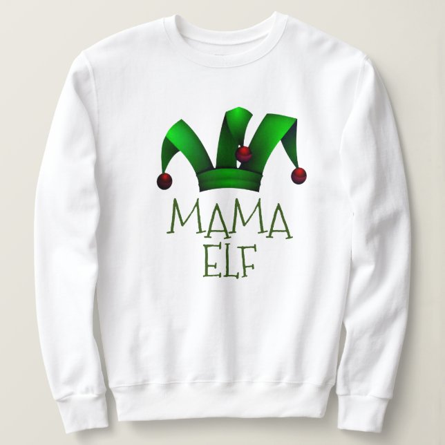 Custom Family Elf Papa Dad Christmas Sweatshirt (Design Front)