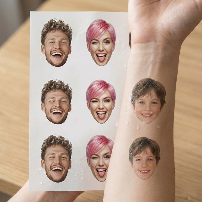 Custom Family Faces Party Set Temporary Tattoos (Creator Uploaded)