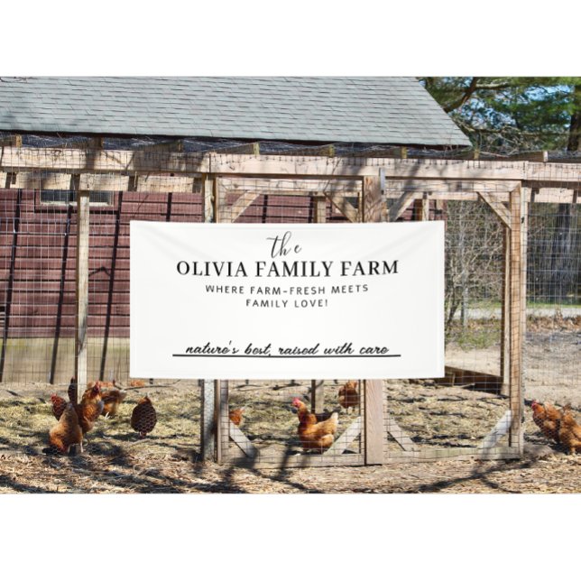 Custom Family Farm Name With Tag Line Banner (Modern custom egg dealer family farm name banner)