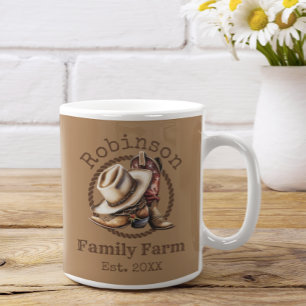Custom Family Farm Western Cowboy Boots Coffee Mug