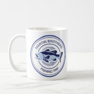Custom Family Fishing Trip Blue Bass Fisherman Coffee Mug