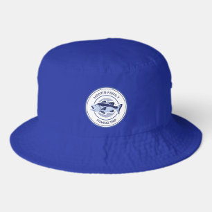 Custom Family Fishing Trip Blue Lake Bass Bucket Hat