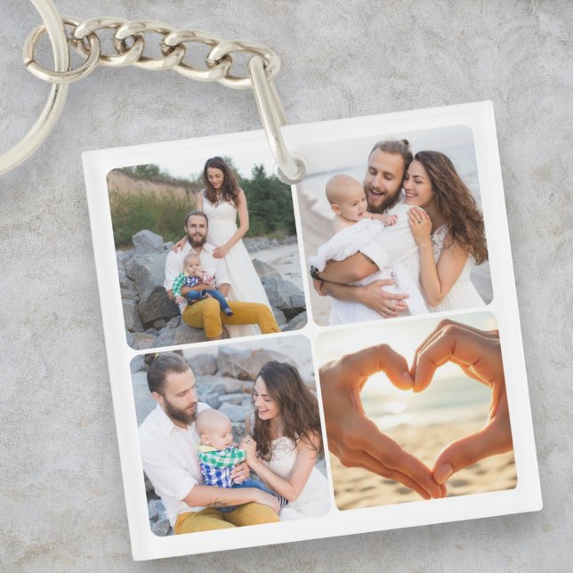 Custom Family Five Photo Personalized  Keychain (Creator Uploaded)