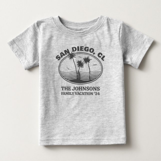 Custom Family Friends Beach Vacation Matching Baby T-Shirt (Front)
