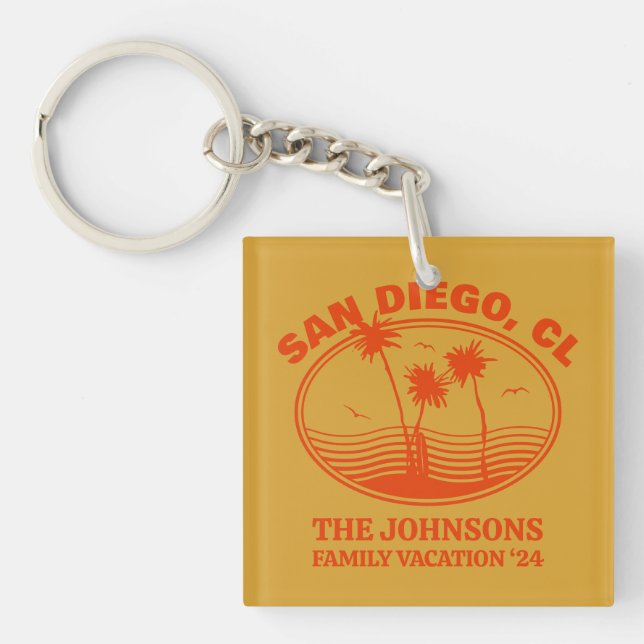 Custom Family Friends Beach Vacation Matching Keychain (Front)