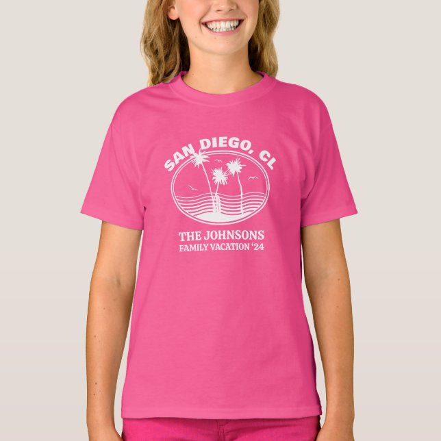 Custom Family Friends Beach Vacation Matching T-Shirt (Front)