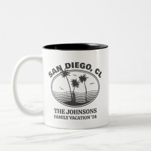 Custom Family Friends Beach Vacation Matching Two-Tone Coffee Mug