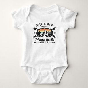 Custom Family Friends Ski Trip Group Matching  Baby Bodysuit