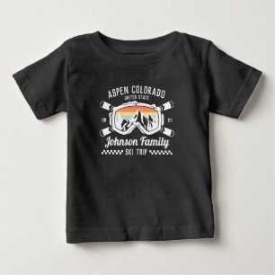 Custom Family Friends Ski Trip Group Matching Baby T-Shirt