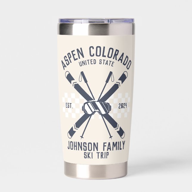 Custom Family Friends Ski Trip Group Matching  Insulated Tumbler (Front)