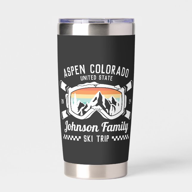Custom Family Friends Ski Trip Group Matching  Insulated Tumbler (Front)