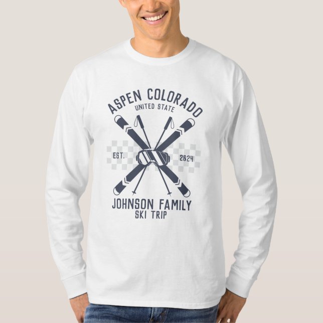 Custom Family Friends Ski Trip Group Matching  T-Shirt (Front)