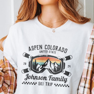Custom Family Friends Ski Trip Group Matching T-Shirt