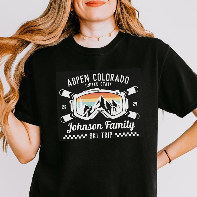 Custom Family Friends Ski Trip Group Matching  T-Shirt (Creator Uploaded)