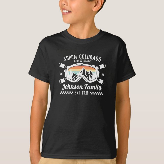 Custom Family Friends Ski Trip Group Matching  T-Shirt (Front)