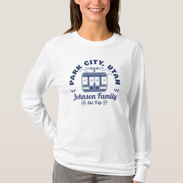 Custom Family Friends Ski Trip Matching Group T-Shirt (Front)