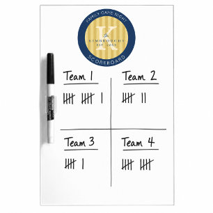 Custom Family Game Night Dry Erase Scoreboard Board