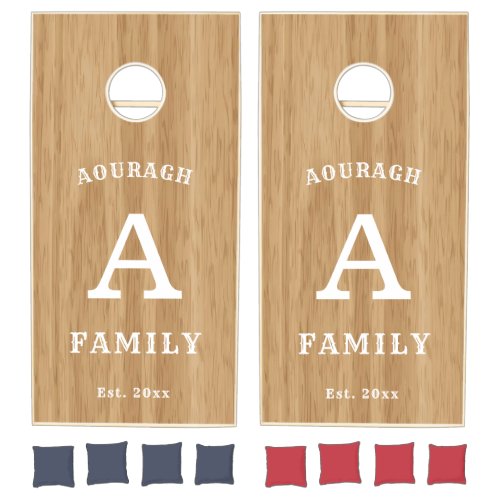 Custom Family Gatherings Monogram Name Cornhole Set