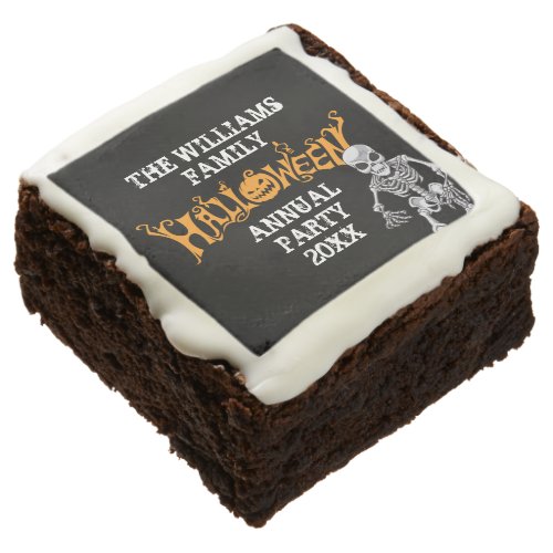 Custom Family Halloween Annual Party Skeleton Brownie