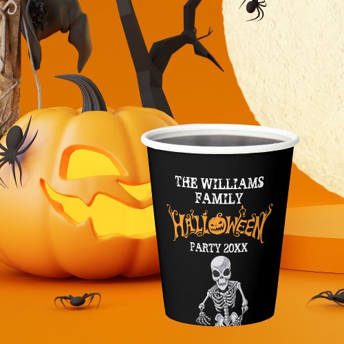 Custom Family Halloween Annual Party Skeleton Paper Cups