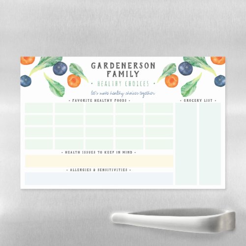 Custom Family Health  Magnetic Dry Erase Sheet