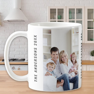 Custom Family Holiday Christmas Photo Coffee Mug