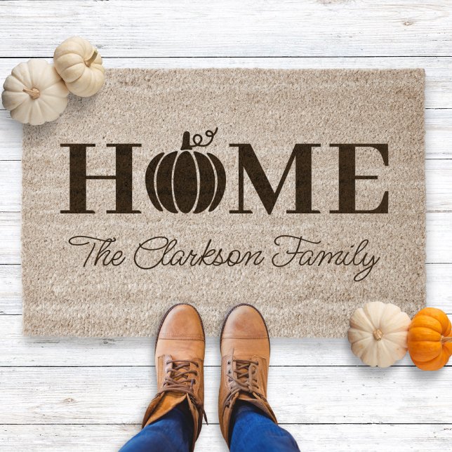 Custom Family Home Fall Pumpkin Doormat Fiber Doormat (Creator Uploaded)