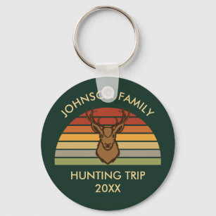 Custom Family Hunting Trip Deer Season Sunset Keychain