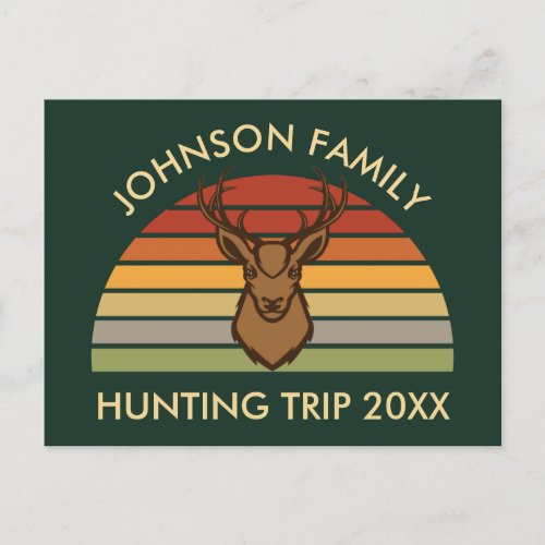 Custom Family Hunting Trip Deer Season Sunset Postcard