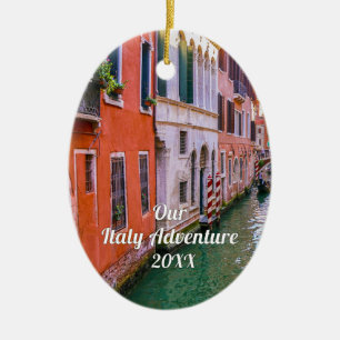 Custom Family Italy Trip Photo Ceramic Ornament