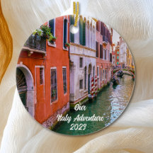 Custom Family Italy Trip Photo Christmas Tree