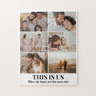 Custom Family Kids Photo Collage 6 Pictures 11x14 Jigsaw Puzzle